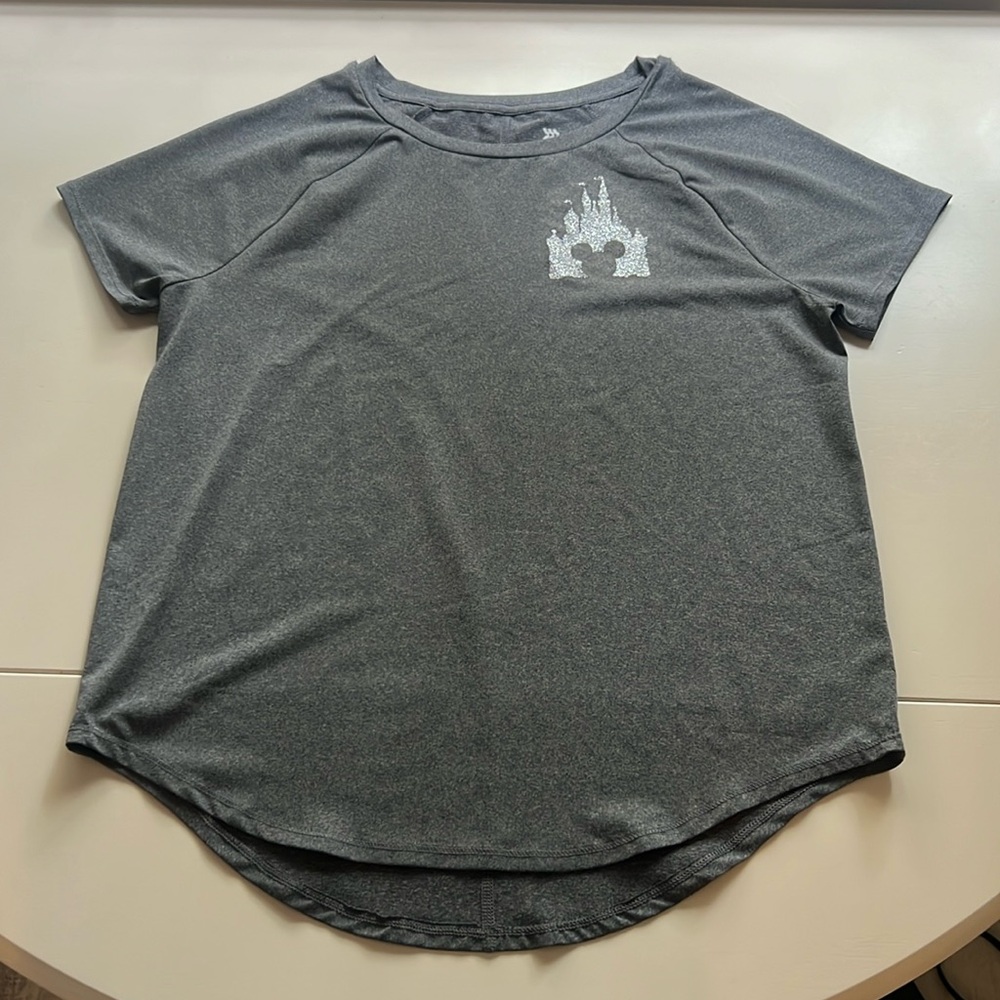 Disney All In Motion Dri-Fit Glitter Magic Kingdom Mickey Logo T-shirt